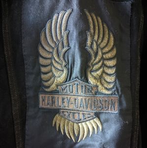 Official Harley Davidson black denim riding jacket